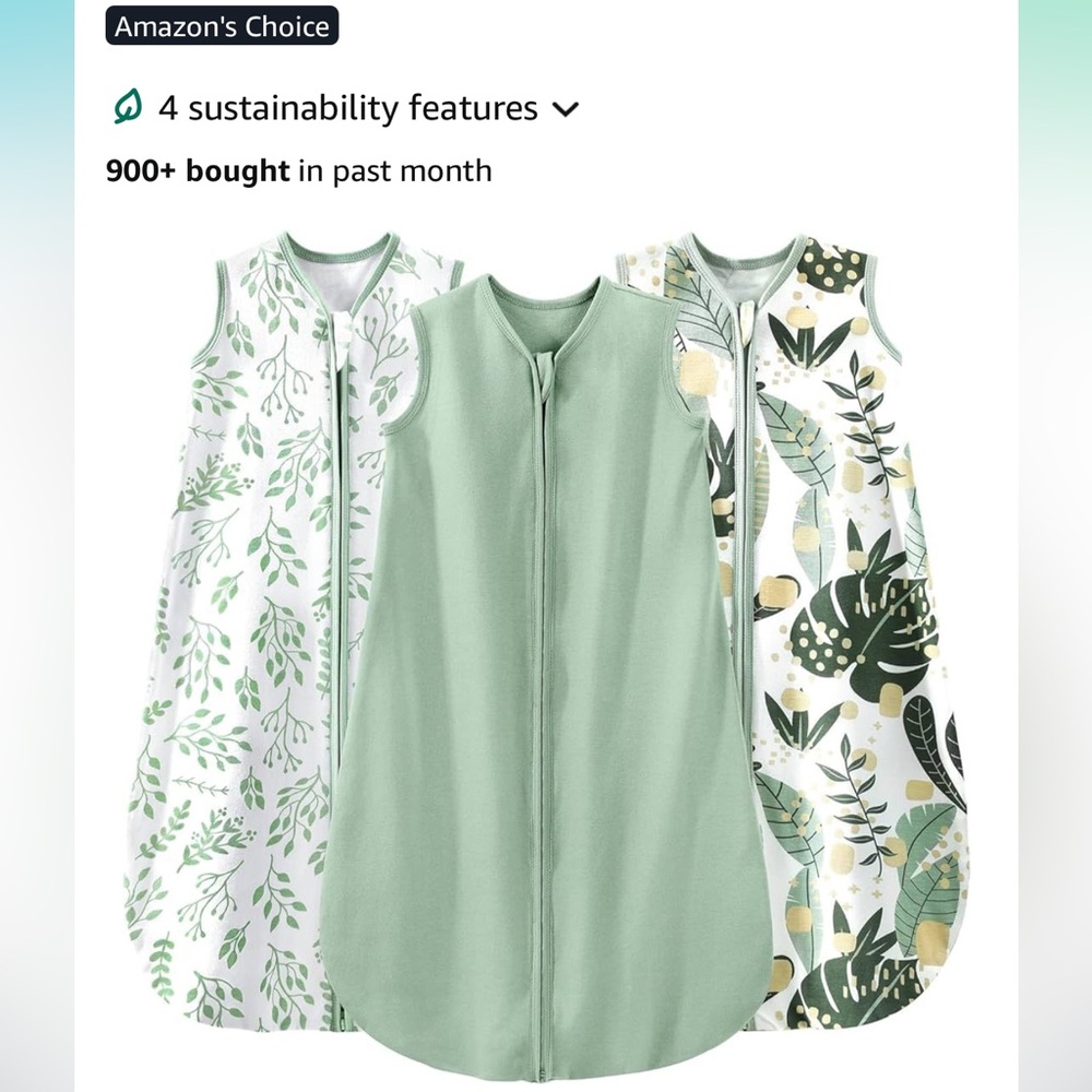 OOFOS Kids Sleep Sacks - Green and White Set